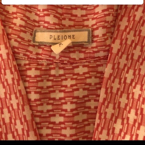 Pleione drape front blouse in pink and white. - Picture 3 of 4